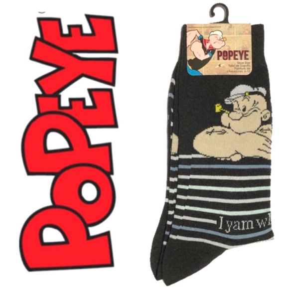 🆕🔴 Popeye ‘I yam what I yam’ Socks - Picture 1 of 2